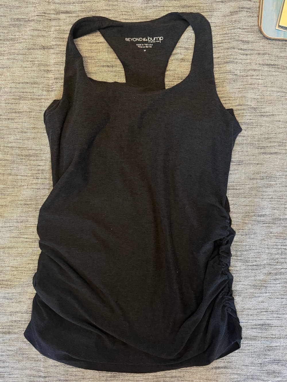 Beyond the Bump Spacedye Grow and Glow Maternity Racerback Tank- Darkest Night
